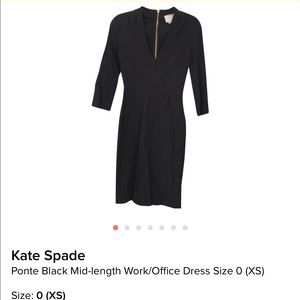 Kate Spade ponte Black dress